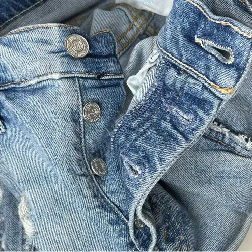 Mother Superior The Tomcat High Waisted Straight Crop Jeans Blue Size 26