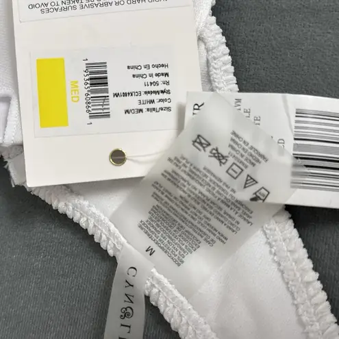 New Cyn & Luca Bikini Top White Pucker Ribbed Size Medium Underwire Bra Juniors