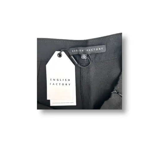 English Factory Anthropologie M Black Lace Up Skort Mini Preppy Whimsigoth Chic