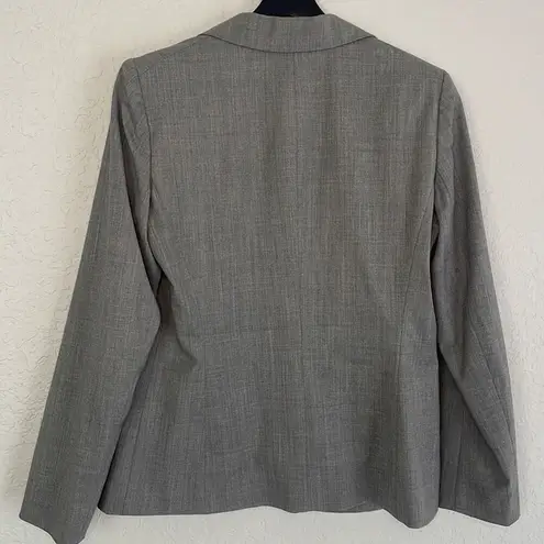 Lafayette 148 Gray Virgin Wool 2 Button Blazer Size 8 Office School Classic Twee
