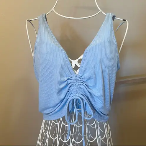 Tilly's Tilly’s Ribbed, V-neck, Ruched / Scrunched Center Cropped Tank Top, Size S