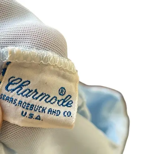 Charmode Sears Roebuck Vintage 70s Blue Dreamy Lace Open Crop Capelet Bed Jacket