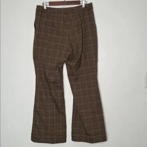 New York & Company Brown Plaid Blazer Pant Suit Set Size 12 / 10