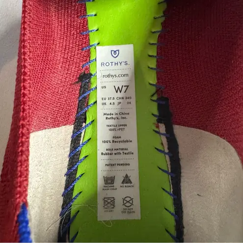 Rothy's  The Flat Red Cherry? Round Toe Casual Comfy Size 7 Slip On Ballet Shoe