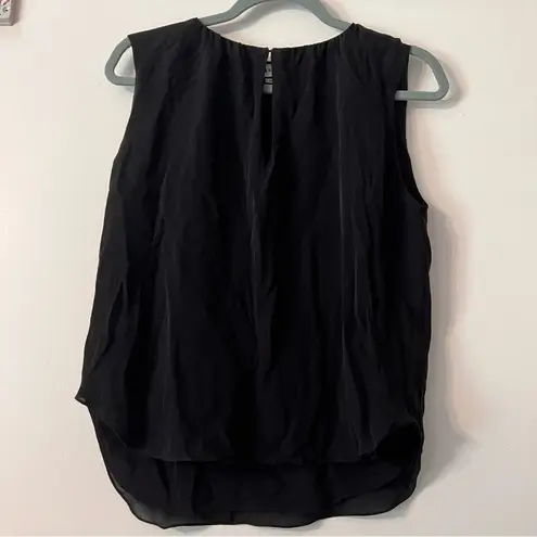 L'Agence  100% Silk Abella Shirred Keyhole Blouse Tank Top XS