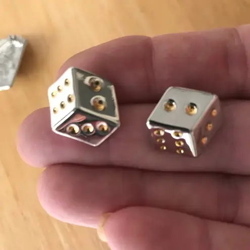 Dice Pendant Pin Earrings Set Retro Slots Poker