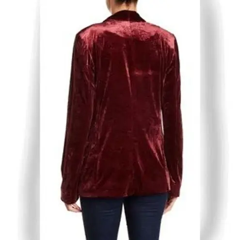 Ro & De x Nordstrom | NWT | Large | Cordova Red Open Front Crushed Velvet Blazer