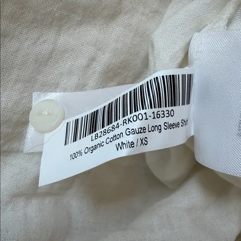 Quince NWT White Cotton Gauze Long Sleeve Shirt Sz XS