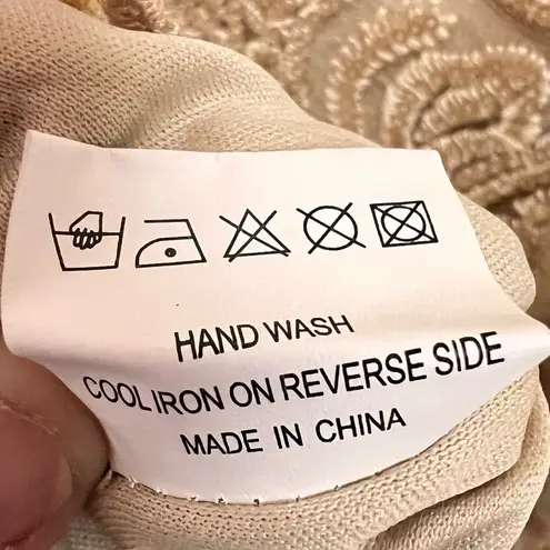 TFNC Paris Dress gold sequin sheer fully lined party mini dress size size 10