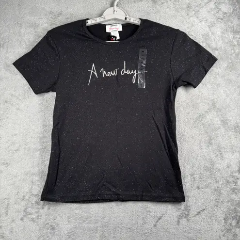 Celine Dion Shirt A New Day Vegas Concert Tee Y2K Bling Glitter Diva Pop Star Black Size XL