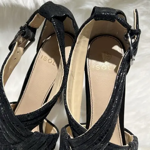 Isola ISOLÁ Black Tejus Strappy Heels 6.5. B84