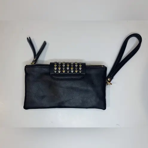 Olivia Miller Olivia Miller Black Soft Wallet Wristlet 3 Studded Colors