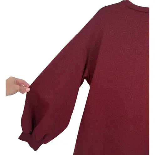 Anthropologie Mare Mare x  Odila Wine Red Floral Textured Tunic Dress Size Medium