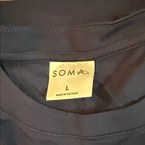 Soma Cool Nights Pajama Set Navy Tee & White Pants Navy Polka Dot Size Large