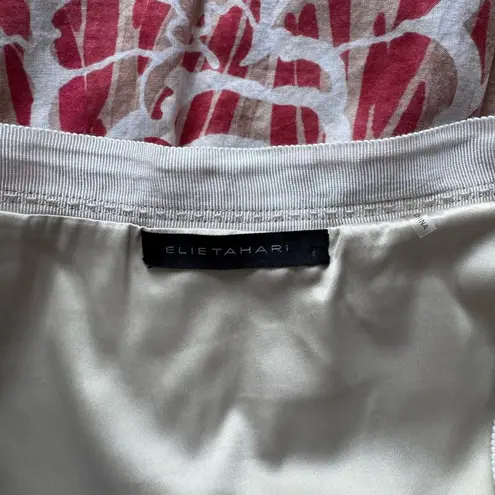 Elie Tahari Women's Floral Red and Beige Vacation Spring Short Skirt Size 4