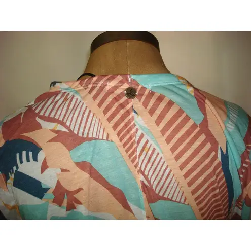 prAna New Womens NWT S Keoki Tunic Dress Aqua Blue Swim Cover up White Yellow Re