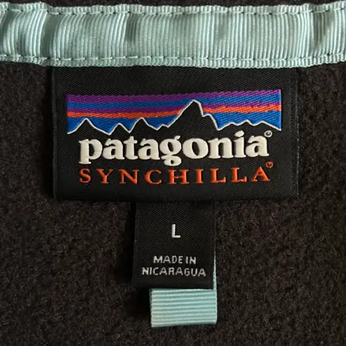 Patagonia Synchilla Snap-T Lightweight Fleece Ink Black Pink Pullover Jacket