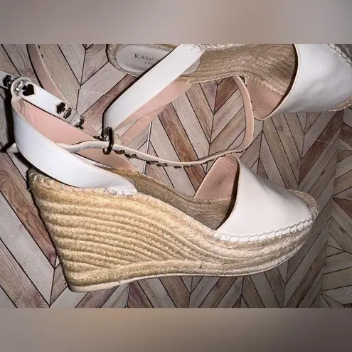 Kate Spade  Beige Espadrille Womens High Heels Size 10 Wedges