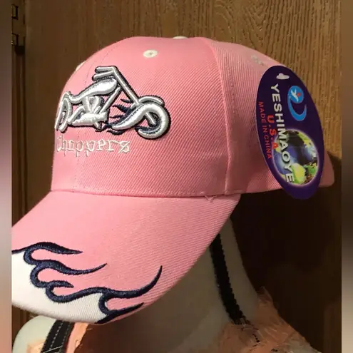 Pink Choppers Cap with Embroidered Flames NWT