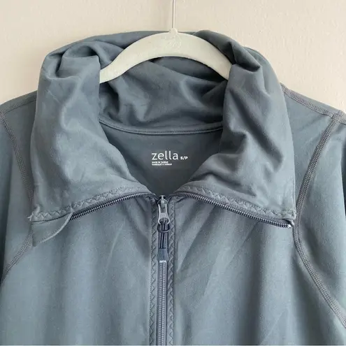 Zella  Womens Gray Full Zip Athletic Jacket Thumbholes Size Small