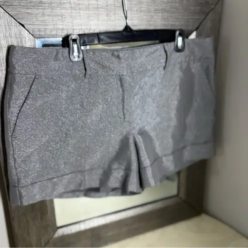 New York & Company Gray metallic Flat Front Shorts Size 16