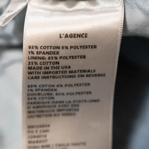 L'Agence Margot High Rise Skinny Cotton Stretch Denim Jeans Celestial Bleached