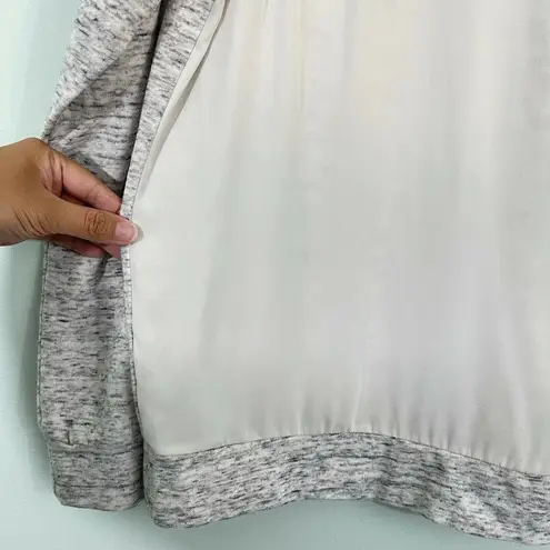 Lou & grey  Women's Space Dyed Grey Terry Raglan Semi-sheer Top Size M