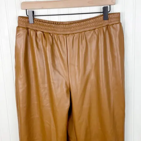 Apparis Ryan Vegan Leather Track Pants Joggers in Camel Tan Women's Size XL