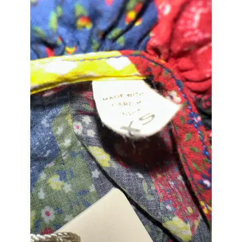 Doen Nicoletta Patchwork Print Organic Cotton Midi Dress Size XS