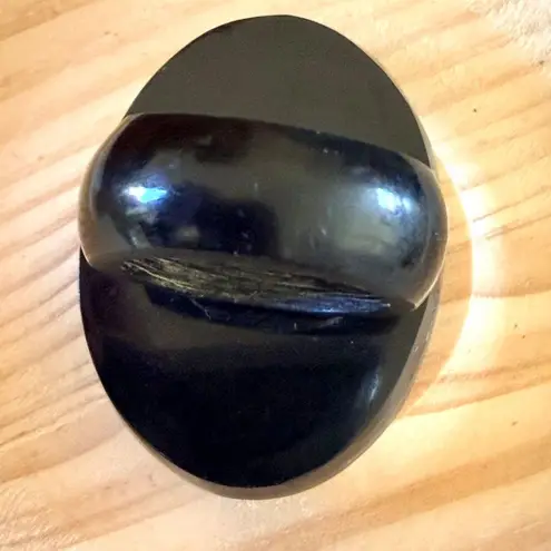 Artisan Carved Mother of Pearl & Black Horn Statement Ring