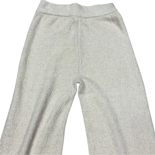 Cozy Life by the River Cream Bouclé Wide Leg Lounge Pants Medium NWT Soft Cozy