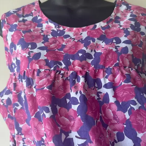 Vintage Anthony Richards Nightgown Women's Size 0LG Pink Floral Print Sleeveless