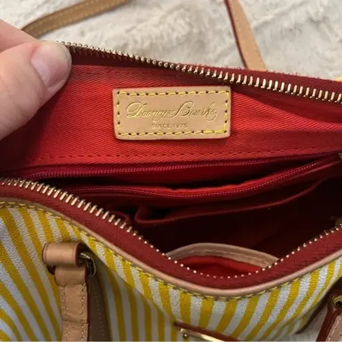 Dooney & Bourke  Yellow and White Striped Barrel Bag