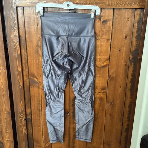 DYI Dark Silver Metallic High-Waisted Leggings, Size S