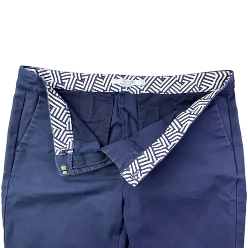 Boden Ankle Pants Womens Cropped Chinos Casual Work Trousers Size 8 Petite Blue