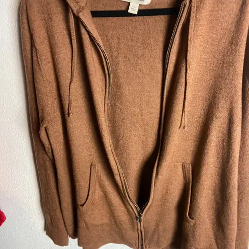 Goodthreads Size Xxl Brown Full Zip Hoodie Sweater Wool Blend Neutral Minimalist