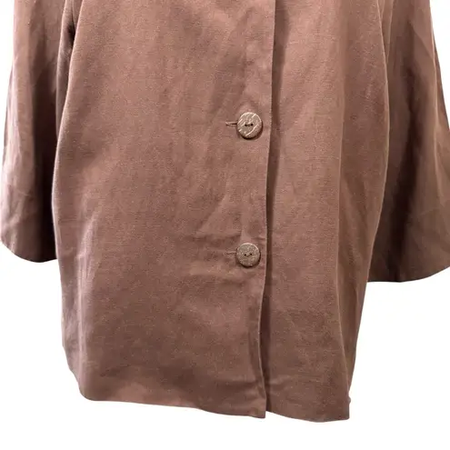 Coldwater Creek Vintage Brown Linen Blend Jacket Size 20W