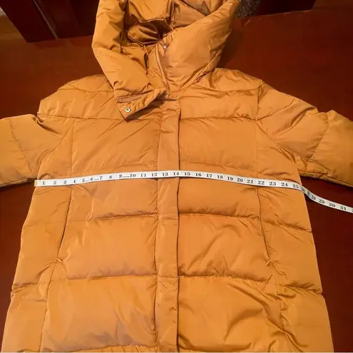 Mango  DUVET COAT Brown Puffer Quilted Down Parka Water Repellant Sz XL