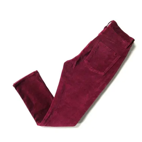 3x1 NWT W3 Higher Ground in Merlot Stretch Velvet Mini Split Crop Pants 26