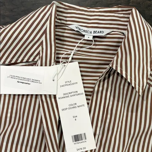 Veronica Beard NWT Roanoke Striped Shirtdress Sz 8