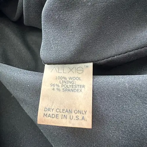 Alexis Dominique Black Wool Mini zip up Dress Size XS