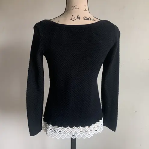 Charter Club  La Vie L’ Amour Lace Hem Sweater Sz XS NWT