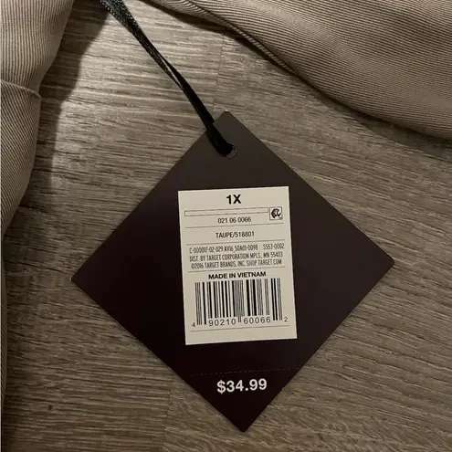 Ava & Viv  Taupe Jacket Women’s Size 1X Tan/Brown Full Zip Pockets NWT - Image 3