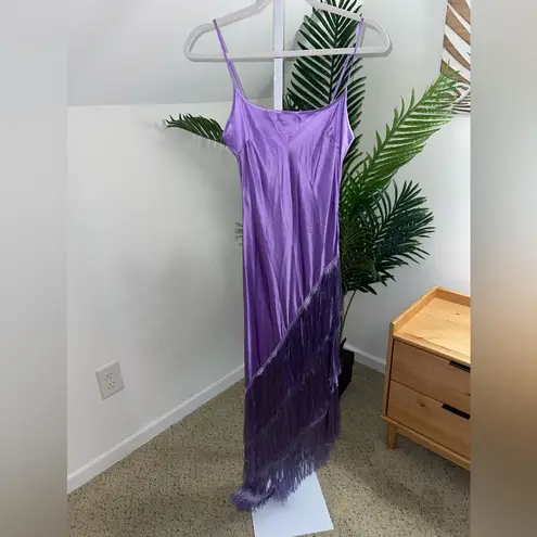 DELFI COLLECTIVE Cristina Asymmetrical Fringe 100% Silk Dress