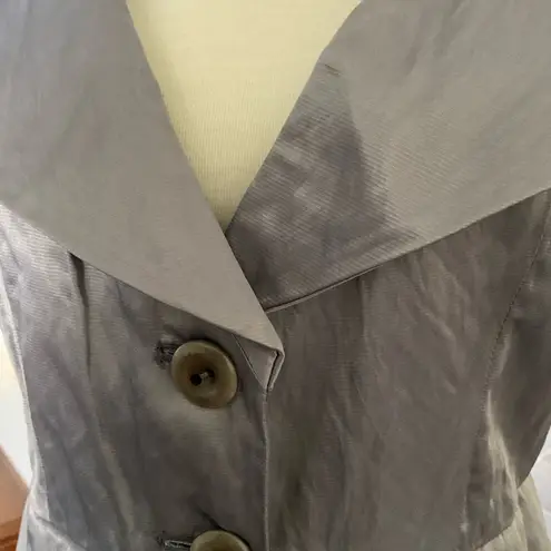 Union Satin Short Sleeve Fitted Blazer Size Small Grey Gray