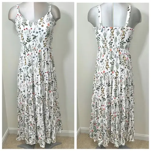 Cynthia Rowley  Tiered Maxi Dress Size 6 Botanical Floral Print