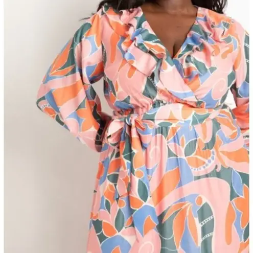 Eloquii Maxi Dress Tropical Vacation Cruise Beach Pool Colorful Size 16 Floral