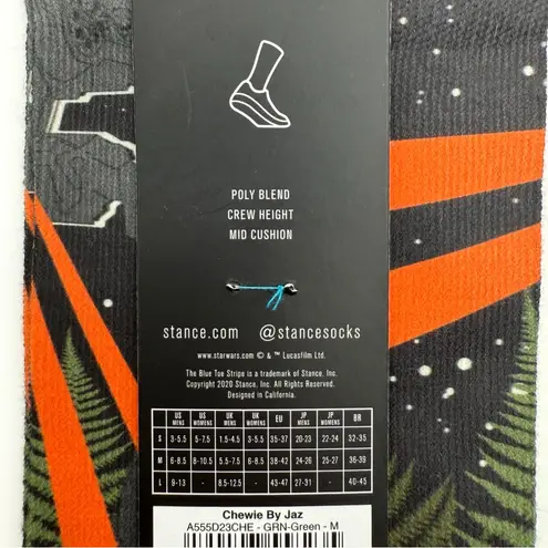 Stance Star Wars Chewie by Jaz Crew Socks Medium Mens Womens Chewbacca Disney Brown
