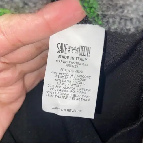 Save The Queen Wool Blend Dress Size Small Green