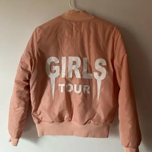 girls tour pink coral peach bomber jacket Size M